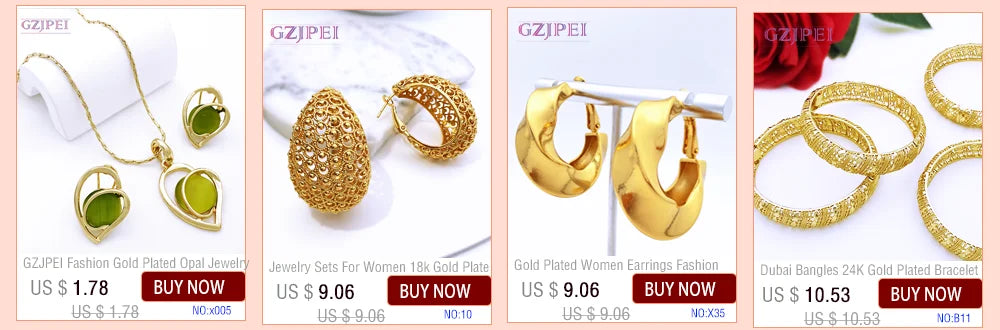 18K Gold Plated Women’s Jewelry Set | Classic Dubai Style for Parties & Banquets