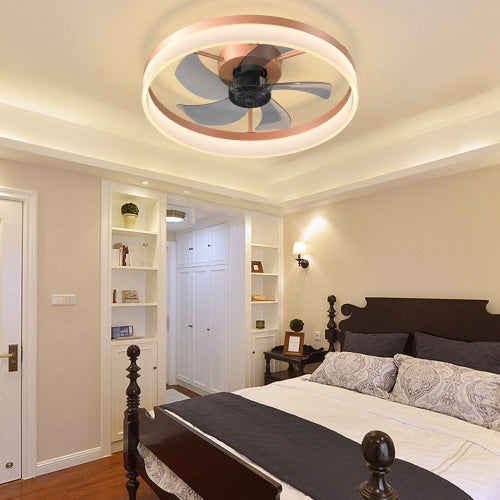 Dimmable LED Ceiling Fan with Light | Slim, Modern Recessed Mount